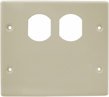 Metal Raceway Plate Double 2-Gang 1 Duplex/Blank, Scratch Resistant, 4.890 Inch Width