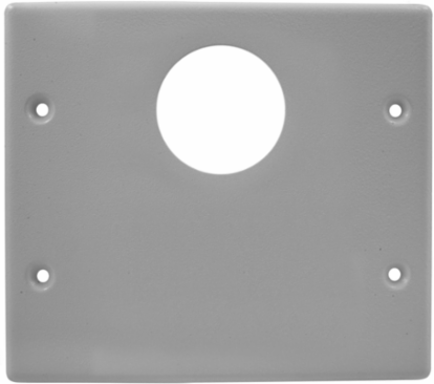 Metal Raceway Plate, Double 2-Gang, Round/Blank, Gray