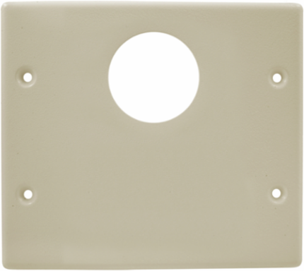 Metal Raceway Plate 2-Gang Round/Blank, 4.9 Inch Width, Ivory