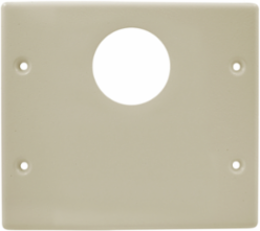 Metal Raceway Plate 2-Gang Round/Blank, 4.9 Inch Width, Ivory