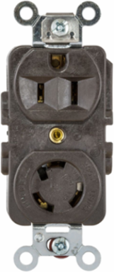 Twist-Lock Industrial Combination Face Duplex Receptacle 15A 125V 3.28 Inch