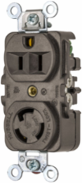 Twist-Lock Industrial Combination Face Duplex Receptacle 15A 125V 3.28 Inch