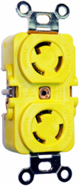 Twist-Lock Marine Grade Duplex Receptacle 15A 125V, 2-Pole, 3-Wire, Corrosion Resistant
