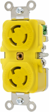 Twist-Lock Marine Grade Duplex Receptacle 15A 125V, 2-Pole, 3-Wire, Corrosion Resistant