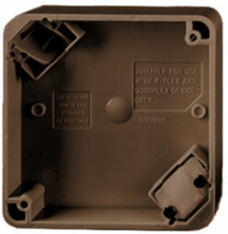 4-Plex Portable Box, 4 Inch Square, Brown, Polycarbonate