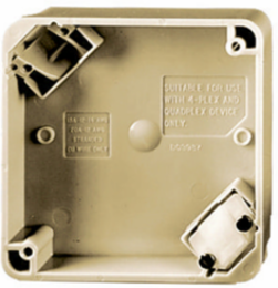 4-Plex Portable Box, 4 Inch Square, Ivory, 0.2 lb Weight