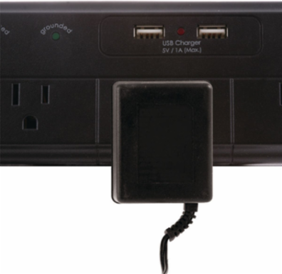 Surge Protector, 4 Outlet, 1050 Joules, 2.4A USB, 6 ft Cord