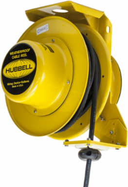 Weatherproof Cord Reel, 50 Ft, 10/4 SO Cord, Heavy Duty, Yellow