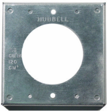 Twist-Lock Box Cover for 50A Receptacles, 4 Inch Square, Galvanized