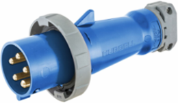 Watertight 100A 3-Phase Male Plug, 4-Pole 5-Wire, Blue