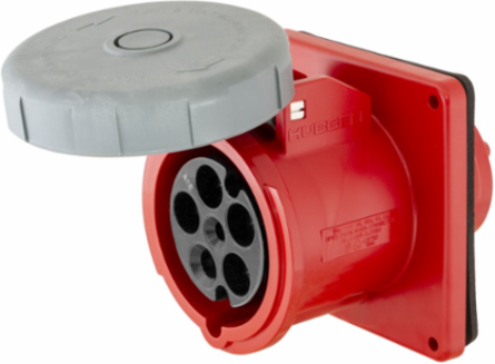 Watertight IEC Pin and Sleeve Female Receptacle 100A 3-Phase 277/480V