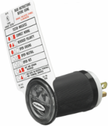 Plug-In Receptacle Polarity Checker, 125V, 15A, 1.97" x 1.53"