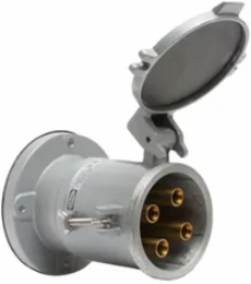 Industrial Grade Watertight Female Receptacle, 200A 600V AC, 4-Pole 5-Wire