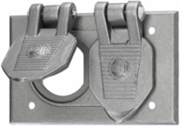 Weatherproof Cover, 1-Gang, Duplex Opening, Cast Aluminum, 4.58 in x 2.9 in x 0.81 in