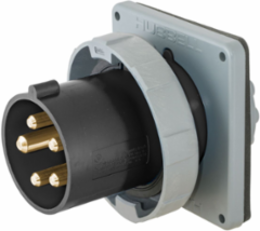 Watertight 20A IEC Male Flanged Inlet, 4-Pole 5-Wire, 347/600V AC