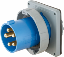 Heavy Duty Watertight IEC Male Flanged Inlet, 20A 3-Phase 120/208V AC, 4-Pole