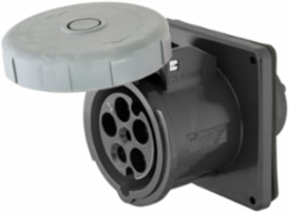 Industrial Female Receptacle 20A 3-Phase Wye 347/600V AC, 4-Pole, 5-Wire, Watertight