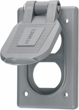 Weatherproof Cover 1-Gang 1 Duplex Opening Thermoplastic Gray 4.56 Inch x 2.89 Inch x 1.08 Inch