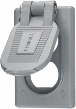 Weatherproof Cover, 1-Gang Duplex Opening, Gray Thermoplastic, 4.58 x 2.86 x 1.1 Inch