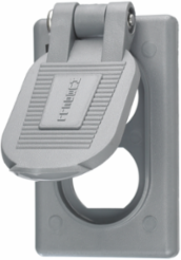 Weatherproof Cover, 1-Gang Duplex Opening, Gray Thermoplastic, 4.58 x 2.86 x 1.1 Inch