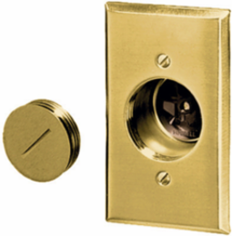 15A 125V Brown Phenolic Flush Plug, 2-Pole 3-Wire, 4.5 Inch x 2.75 Inch x 1.8 Inch