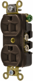 Industrial Grade Duplex Receptacle 15A 125V 2-Pole 3-Wire Brown