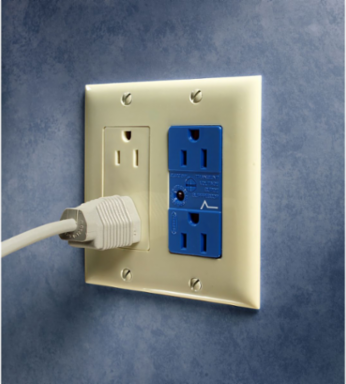 Surge Protective Duplex Receptacle 15A 125V 5-15R Blue
