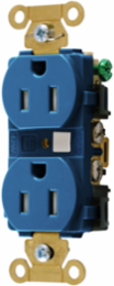 Tamper Resistant Duplex Receptacle 15A 125V 2-Pole 3-Wire Grounding Blue