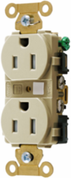 Tamper Resistant Duplex Receptacle, 15A 125V, 2-Pole 3-Wire, Ivory