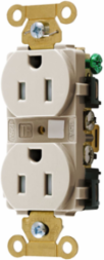 Tamper Resistant Duplex Receptacle, Industrial Grade, 15A 125V, 2-Pole 3-Wire Grounding, Light Almond