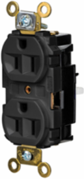EdgeConnectTM Industrial Grade Duplex Receptacle 15A 125V, 2-Pole 3-Wire, Black