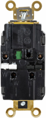 Industrial Grade Tamper Resistant Duplex Receptacle 15A 125V 2-Pole 3-Wire, Screwless Terminal, Black