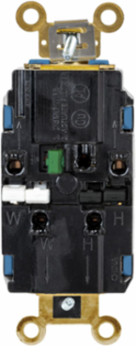 EdgeConnectTM Duplex Receptacle, 2-Pole 3-Wire, 15A 125V, Screwless Terminal, Blue