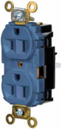 EdgeConnectTM Duplex Receptacle, 2-Pole 3-Wire, 15A 125V, Screwless Terminal, Blue