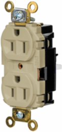 EdgeConnectTM Duplex Receptacle, 2-Pole 3-Wire, 15A 125V, Screwless Terminal, Ivory