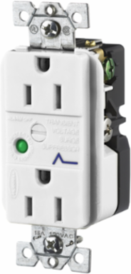 Surge Protective Duplex Receptacle 15A 125V 5-15R with Light and Alarm