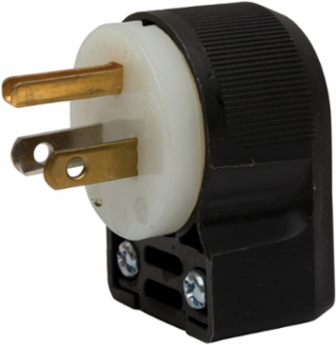 Insulgrip Heavy Duty Male Plug, 15A 125V, 2-Pole 3-Wire Grounding, Angled