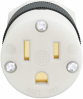 Insulgrip Heavy Duty Female Connector, 15A 125V, 2-Pole 3-Wire