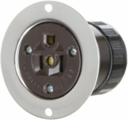 Straight Blade Flanged Inlet 15A 125V 2-Pole Stainless Steel