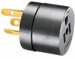 Plug In Adapter, 15A 125V, 2-Pole, 3-Wire Grounding, Thermoplastic