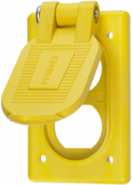 Weatherproof Cover 1-Gang Duplex Opening, Yellow Thermoplastic, 4.58 Inch x 2.86 Inch x 1.09 Inch