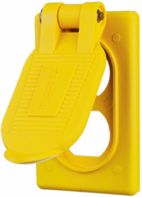Weatherproof Cover, 1-Gang, Yellow Polycarbonate, 4.58 x 2.86 Inch