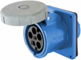 Heavy Duty IEC 30A 3-Phase Wye Watertight Receptacle, 4-Pole 5-Wire