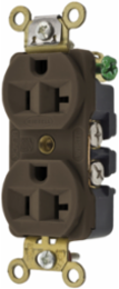 Industrial Grade Duplex Receptacle 20A 125V 2-Pole 3-Wire Brown