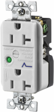 Surge Protective Duplex Receptacle, 20A 125V, 5-20R, Office White