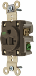 Weather-Resistant Single Receptacle, 20A 125V, 2-Pole, Brown
