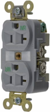 Weather Resistant Duplex Receptacle 20A 125V, 2-Pole 3-Wire, Gray