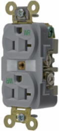 Weather Resistant Duplex Receptacle 20A 125V, 2-Pole 3-Wire, Gray