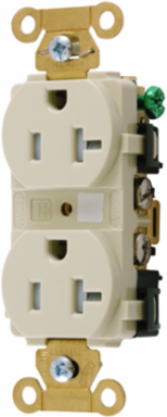 Tamper Resistant Duplex Receptacle 20A 125V 2-Pole 3-Wire Ivory