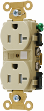 Tamper Resistant Duplex Receptacle 20A 125V 2-Pole 3-Wire Ivory
